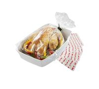 fKiZanthene 20pk Oven Roasting Bags with Ties, 25 * 38cm Multi-Purpose Cooking Bags for Chicken, Turkey, Meat & Fish - Oven-Safe Turkey Roasting Bags