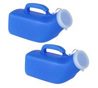 fKiZanthene 2Pcs Blue Male Urinal Bottles, 1200ml Portable PE Urine Bottles for Men, Ideal for Home Hospitals Emergency and Travel, Outdoor, Car, Travel, Camping