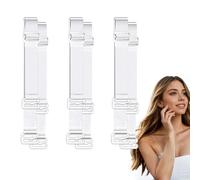 fKiZanthene 3 Pairs Clear Bra Straps, Invisible Non-Slip Adjustable Bra Straps, 1 cm Wide for Daily Wear Dresses Tops