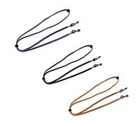 fKiZanthene 3 Pcs Unisex Glasses Straps, Leather Eyeglass Chain Lanyard Non-Slip Glasses Straps Glasses Chain Adjustable Spectacle Neck Cord for Men and Women Sports