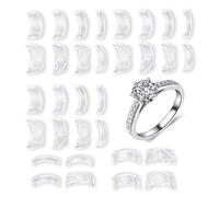 fKiZanthene 32PCS Ring Adjuster for Loose Rings, Invisible Silicone Ring Reducer Set, Soft TPU Ring Size Adjuster to Make Rings Smaller Without Resizing