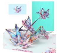fKiZanthene 3D Pop up Butterfly Card, 3D Pop-Up Greeting Card with Butterflies, Mother’s Day, Birthday and Anniversary Card for Women, Handmade Valentines Gift for Her