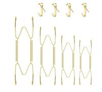 fKiZanthene 4Pcs Plate Hangers Set for Walls, 6-7/8/10/12 Inch Sizes, Wall Plate Hangers with 4 Pieces Decorative Wall Hooks for Home Display of Plates & Artworks