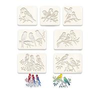 fKiZanthene Bird Stencils for Painting Reusable, Six Piece Stencil Set for Crafts and Home Decorating