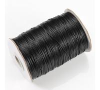 fKiZanthene Black Necklace Cord, 2mm Beading Cord - 10m Black String for Jewellery Making, Crafting & Cat Play, Ideal for Home, Schools & Crafting Events