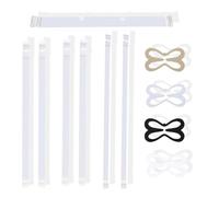 fKiZanthene Bra Straps Set with Clear Back Strap and Clips, Adjustable Elastic Non-Slip Transparent Bra Straps and Extenders for Women, Invisible Support for Dresses and Racerback Tops