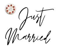 fKiZanthene Cake Topper, 1 Pcs Black Acrylic Cake Topper Wedding for Just Married Decorations at Wedding Anniversary