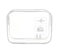 fKiZanthene Clear Travel Toiletries Bag, Toiletry Bag with Zippers Travel Accessories Portable Waterproof Cosmetic Clear Makeup Bag for Women and Men（White）