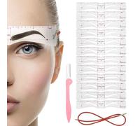 fKiZanthene Eyebrow Stencil Set with Twelve Shapes, Reusable Stencil for Eyebrow Make-Up at Home, in the Bathroom and for On the Go