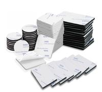 fKiZanthene Heavy Duty Double Sided Tape, 60 Pads, 3mm Thick. Weatherproof adhesive. Includes 20 circles (40mm dia), 20 squares (40x40mm) & 20 rectangles (30x50mm). Ideal for walls & outdoor use