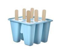 fKiZanthene Ice Lolly Moulds with Sticks, 6 Pieces Reusable Silicone Popsicle Mold Easy to Remove Ice Lolly Maker - BPA Free Ice Pop Mould (Blue)