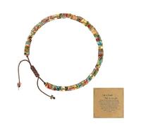 fKiZanthene Inspirational Strength Bracelet, Life is Tough But So are You, Spiritual Bracelets for Women with Motivational Card Natural Stone Adjustable Jewellery