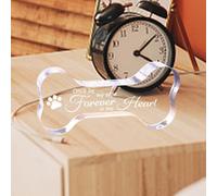 fKiZanthene Pet Memorial Ornament Acrylic Crystal Bone Shape Decor, Dog Remembrance Gifts for Loss of Pet