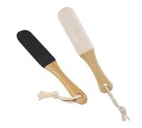 fKiZanthene Pumice Stone for Feet 2Pcs Set, Black and White Foot Pumice Stone with 21.8cm Ergonomic Handle, for Remove Hard Dead Skin Callus Dry Rough Cracked Corn Feet in Shower