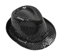 fKiZanthene Sequin Kids Bowler Hat, Black Top Hat for Boys and Girls, Disco Hat for Parties and Theme Events