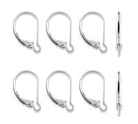fKiZanthene Silver Earring Hooks Eight Pieces Copper French D Shape Earring Findings for Jewellery Making and Repair