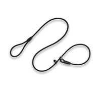 fKiZanthene Slip Lead for Dogs Small Size, Black Rope Dog Lead with Adjustable Sliding Loop, Training And Walking Dog Lead for Park And City Streets
