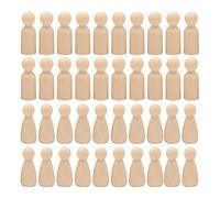fKiZanthene Wooden Peg Dolls Set, 40Pcs 35mm Unfinished Wooden People Figures (20 Boy & 20 Girl), Ideal for Kids DIY Craft, School Projects & Creative Play
