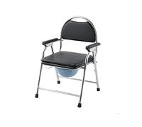 FKJLUN Folding Lightweight Commode Portable Foldable Bedside Commodes Chair,Bathroom Toilet Chair With Backrest,Armrest,Height-adjustable Shower Chair Camping Toilet Commode Toilet Chair Seat, Black