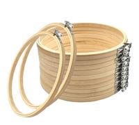 FKKFSS 10PCS 8inch Bamboo Cross Stitch Needle Hoop, DIY Embroidery Frames, Suitable for Festivals, Wall Decorations, handicrafts