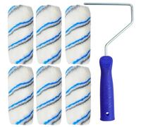 FKKFSS 7PCS Paint Roller Brush Set, Replacement 360° Lint Brush, Roller Holder, 360° Roller Brush, Wall Paint Brush Set for Wall, Ceiling and Furniture Painting Projects