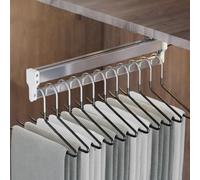 Extendable Clothes Rail With 2 Sliding Track,Pull Out Closet Rod Adjustable 30-80cm Wardrobe Rail Clothes Rack,Load-bearing 25kg (Size : 800mm)