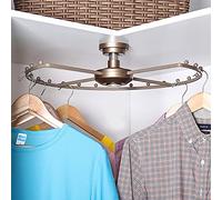 FKKPRVAX Wardrobe Corner Hanger,Corner Clothes Rail for Wardrobe Cloakroom Space Saving,Rotatable Wardrobe Hanger,Round Clothes Rack,Bearing Capacity 30kg (Size : 520mm)