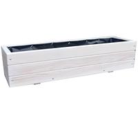 FKL DESIGN Home Deco NEW Wooden Planter TOP Plant Pot Garden Terrace Fully Assembled D6 White (Length 90cm)