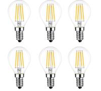 FKLiLEBU 6 Pack G45 LED Mini Globe Bulb E14 4W, Dimmable Warm White 2700K Filament, Energy Saving Vintage SES LED Golf Ball Bulb, Small Screw Base, Decorative Lighting