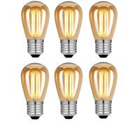 FKLiLEBU 6 Pack S14 E27 Vintage LED Bulbs,4W Low Wattage,40W Incandescent Equivalent,Amber Glass,Warm White 2700K,Soft Light, Decorative LED Filament,Large Edison Screw,Dimmable Bulbs