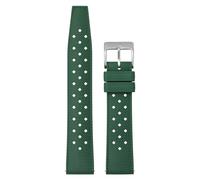 FKM Rubber Watch Band 20mm 22mm, Waterproof Tropical Soft Watch Bands with Soild Stainless Buckle, Fast Release Breathable Wrist Watch Straps 2 Fix Loops, Replacement Dive Watchbands for Men Women