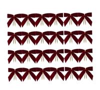 fkngcp 24Pcs Velvet Bows for Christmas Tree, Thick Velvet Fabric Ribbon Bows Vintage and Elegant Ribbon for Xmas Home Garland Decorations, Claret Christmas Tree Ornaments