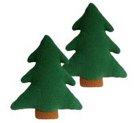 fkngcp 2Pcs Christmas Tree Pillow 12" Tree-Shaped Plush Christmas Throw Pillows Soft Stuffed Sofa Cushion for Home Bedroom Couch Decorations, Green