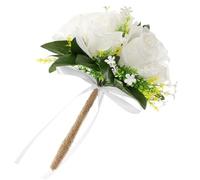 fkngcp Bridal Bouquets for Bride for Wedding Decoration Artificial Flowers Symbolizes Romantic Emotions as Wedding Decorations for Ceremony WhiteArtificial Flowers