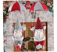 fkngcp Christmas Gnomes, 2PCS 17.7x7.1 inch Cute Faceless Gnomes Plush with Parachute, Hanging Soft Christmas Plush for Home, Xmas Tree, Gifts