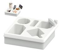 fkngcp Couch Cup Holder Tray Non-Slip Silicone Couch Cup Holder with Five Compartments Waterproof Anti-Spill White Tray for Bed Seat Beach Organizer
