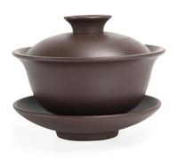 fkngcp Gaiwan Teacup 5oz Zisha Purple Clay Chinese Tea Cup 3.9x3.2 Kungfu Tea Bowl with Lid and Saucer Traditional Gaiwan Cup Set