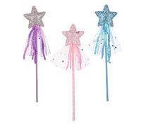 fkngcp Glitter Star Wands 3Pcs 11 Inches Princess Angel Fairy Star Magic Wands Girls Fairy Magic Dress-up Wand Angel Costume Props Sticks for Birthday Halloween Christmas Party Supplies1