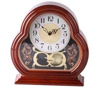 fkngcp Mantel Clocks for Living Room Quiet Mantlepiece Clock Vintage Walnut Wooden Table Clock Battery Powered Mantel with Pendulum Swing for Office Desk Shelf Table