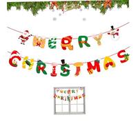 fkngcp Merry Christmas Banner Flags Hanging Letters Christmas Wall Decorations Paper Banner wth String for Fireplace/Wall/Window