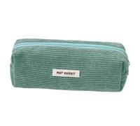 fkngcp Pen Bag Spacious 7.5x2.4x2.8in Pencil Bag Green Corduroy Pen Pouch with Zipper Portable Trendy Pencil Pouch for School, Office, Makeup
