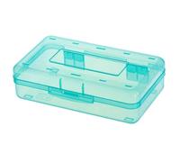 fkngcp Plastic Pencil Box, Large Capacity Pencil Case, Visible Hard Case with Snap-Tight Lid, Stackable Crayon Box for Kids Adults School Office Supplies Plastic