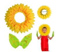 fkngcp Sunflower Headband for Kids 3Pcs/Set 42cm Yellow Silk Cloth Sunflower Headgear Elastic band Funny Performance Props Hat Hood Head Hood for Festival Games Kindergarten with Gloves Funny