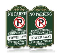 FKNSGR No Parking Will Be Towed Sign 2 Pack, 12 x 18 inches, Rust Free .040 Aluminum Private Property No Trespassing Sign UV Protected, Fade Resistant