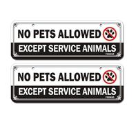 FKNSGR No Pets Allowed Except Service Animals Sign Self Adhesive 2 Pack