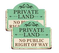 FKNSGR Private Land No Public Right Of Way Sign 2 Pack Aluminum