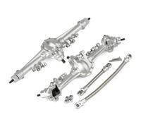 FKRTQIYN 1/10 Scale RC Rock Crawler Aluminum Axle Black Gray Clear Compatible With II Models Optional Underdrive Gear And SOA Setup(Front and Rear Clear)