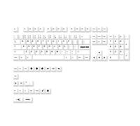 FKRTQIYN 126 Profile PBT Keycap Minimalist White Space Planet Design Keycaps Compatible With MX Switch Mechanical Keyboards DIY Custom Key Caps