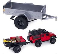 FKRTQIYN 360g Aluminum RC Trailer Compatible with 1/18 1/24 Crawlers Compatible With Various Models Including SCX24 AX24 K10 F150(Dark Khaki)