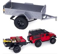 FKRTQIYN 360g Aluminum Trailer Compatible with 1/18 1/24 Crawlers Compatible With Various Models Including SCX24 AX24 K10 F150(Dark Khaki)